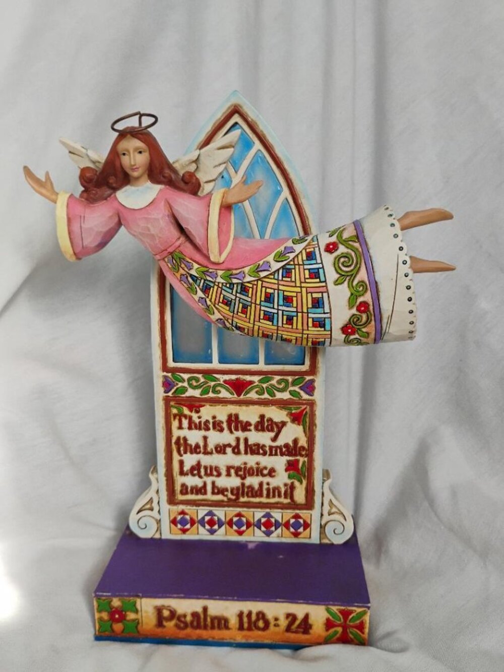 Jim Shore Heartwood Creek Angel of Joy figurine featuring psalm 118:24